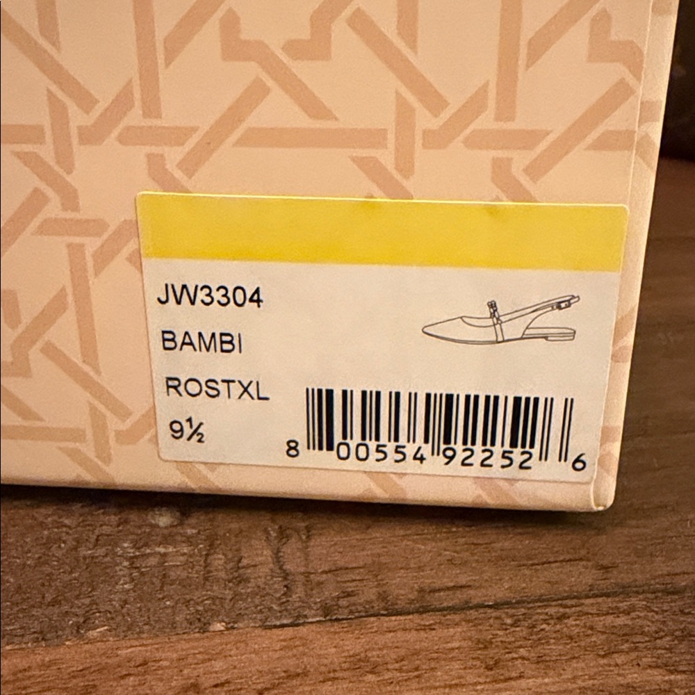 NWT Jewel Badgley Mischka Bambi Pointed Toe Sling Back flats in Rose-gold Sz 9.5 - Picture 11 of 11